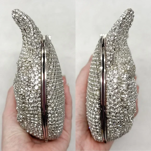 Roger Vivier Swarovski Crystal Embellished Fox Evening Clutch Purse Bag Rare Cat - Picture 6 of 16